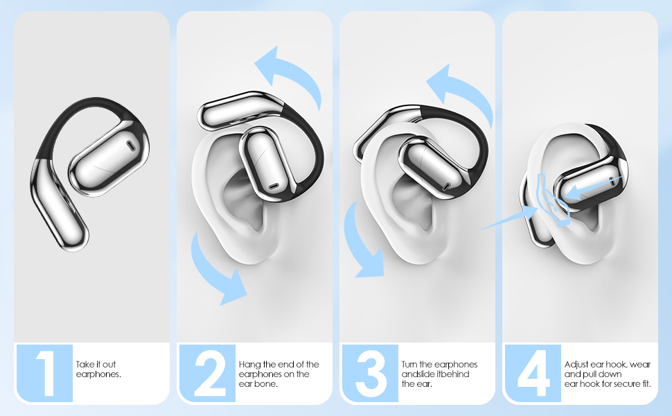 Intelligent Touch Screen Open Ear Bluetooth