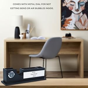 Black Wooden Desk Organizer Clock, Wooden Pen Stand, Mobile Phone Holder, Card Holder,giftSPN-REESC