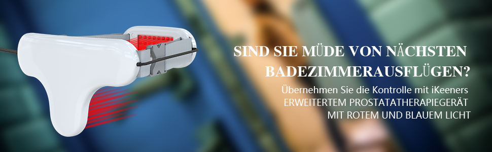Übernehmen Sie Kontrolle mit iKeeners ERWEITERTEM PROSTATATHERAPIEGERÄT MIT ROTEM UND BLAUEM LICHT
