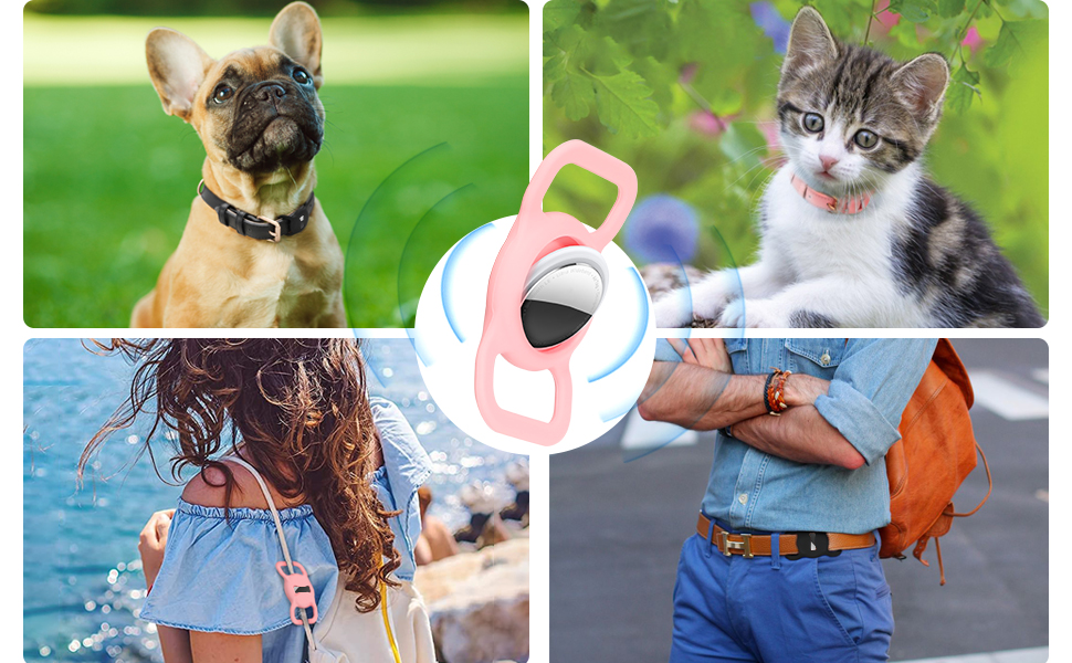 WLIXPBB Airtag Leather Dog Collar for Small Medium Large Dog Adjustable Soft