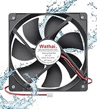 Coolerguys 12vDC Waterproof IP67 Fan (High Speed, 120x38mm)120mmx25mm 4.72inch 2-Pack High Speed 12