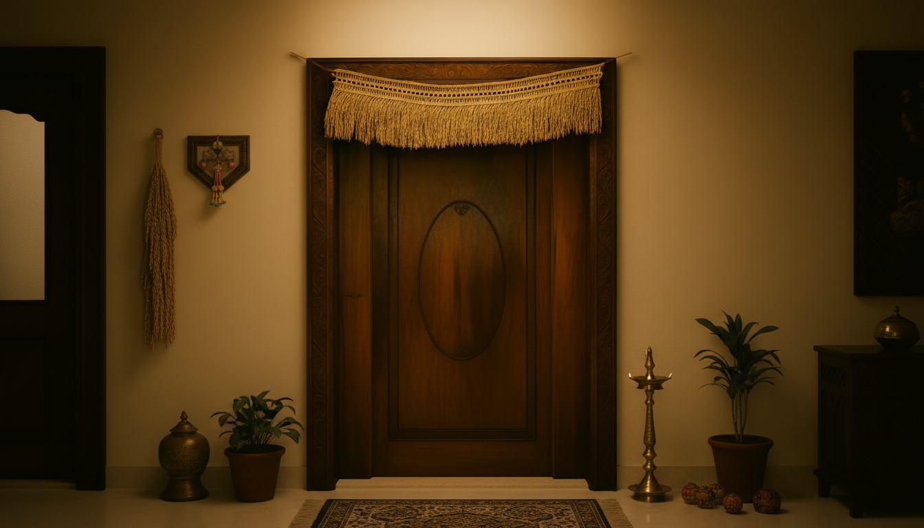 Gold Cotton Toran - Festival Door Decoration -5 Gold Cotton Toran - Festival Door Decoration -5