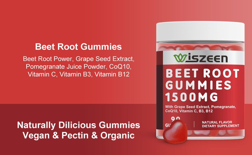 Beet Root Gummies 1500mg, Nitric Oxide Supplements Beet