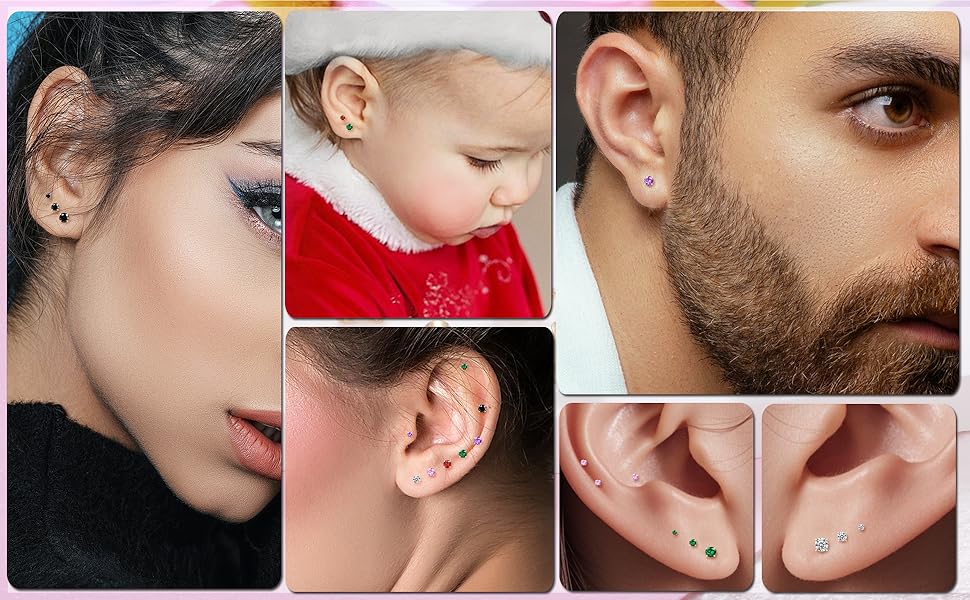 cz stud earrings