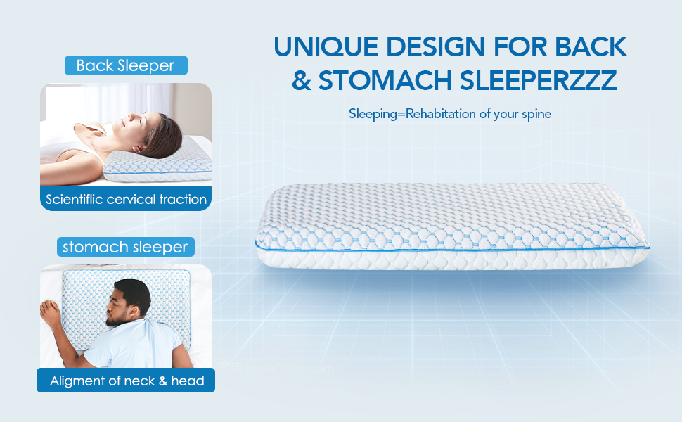 Iwacool Ultra Thin Cooling Memory Foam Pillow for Stomach and Back - Best Pillow For Stomach And Back Sleepers