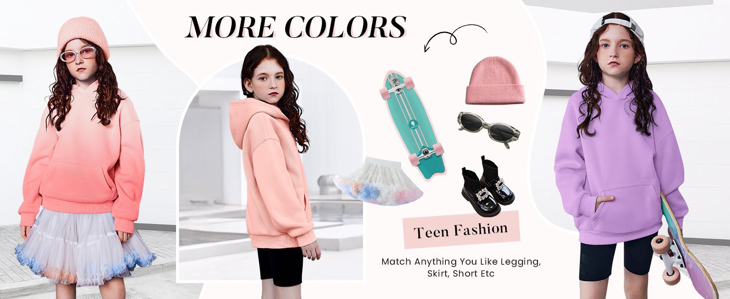 Arshiner Girls Oversized Hoodies Fleece Pullover Sweatshirts Kids Fashion Casual Outfits Fall Winter Clothes 26 Girls Oversized Hoodies