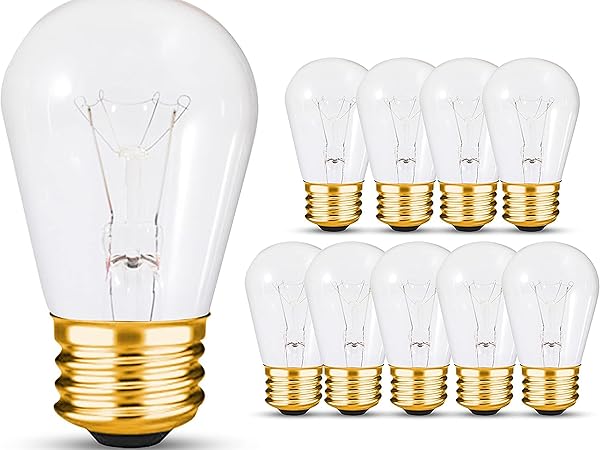 OHLECTRIC S14 Yellow LED Bulbs with E26 Base | 1W