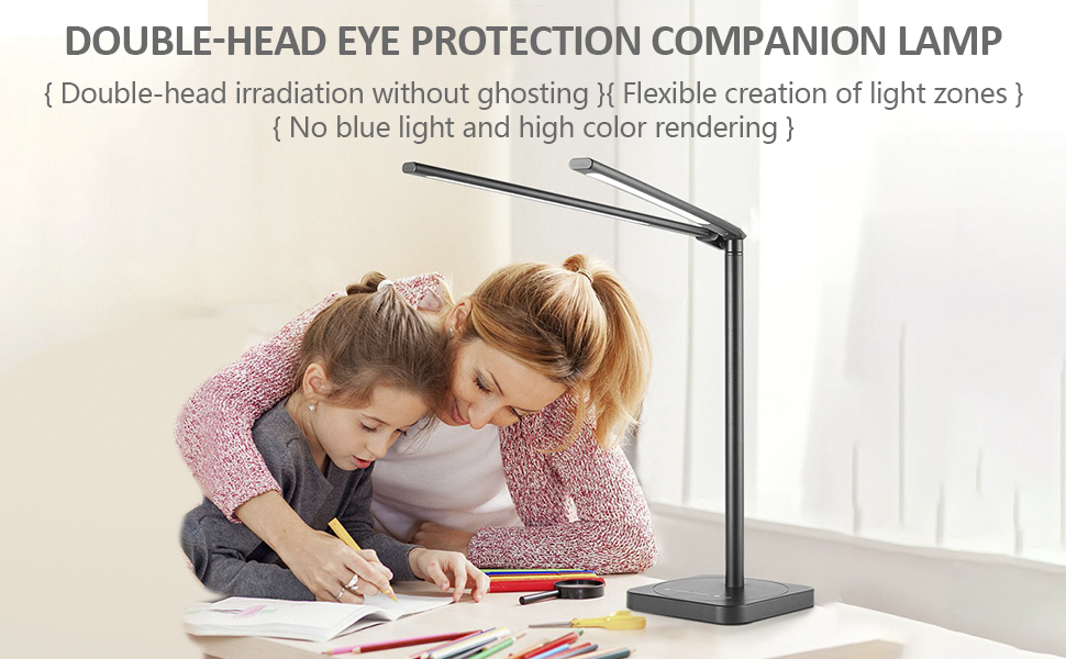 LED Double Head Desk Lamp,Double Swingarm Table Lamps, Piano Lamp