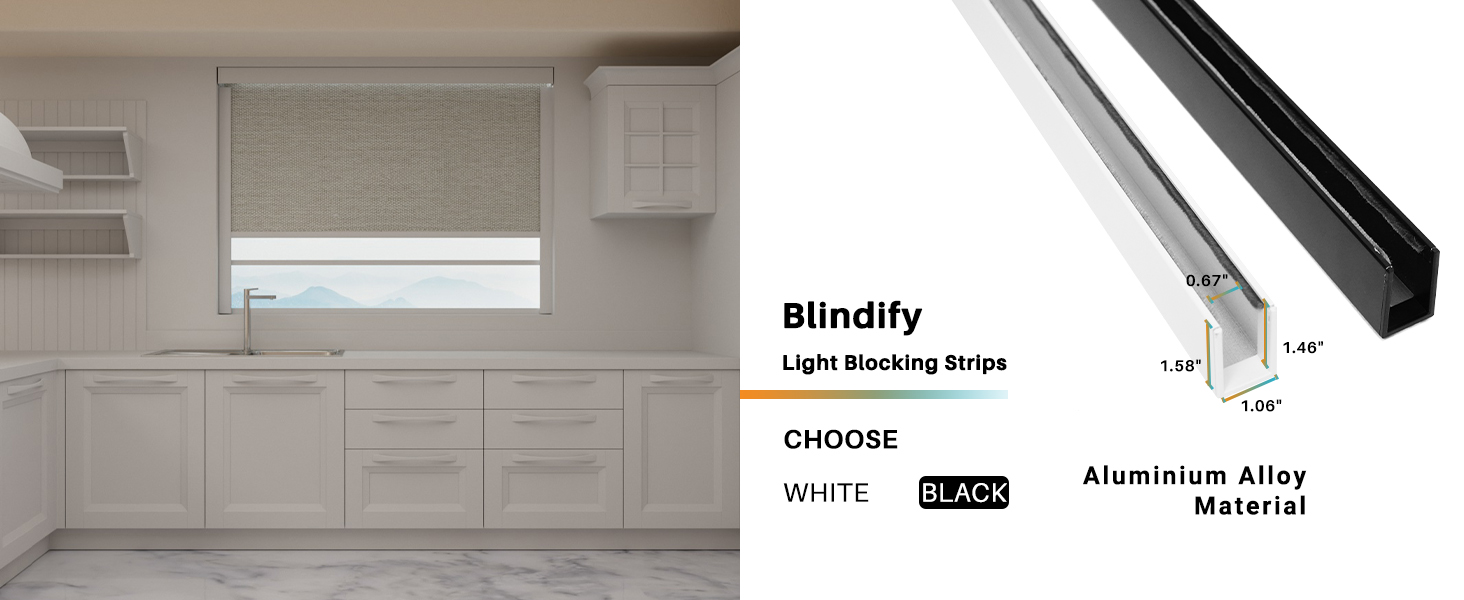 Light Blocker for full blackout roller shade smart blinds automatic shade for sliding door