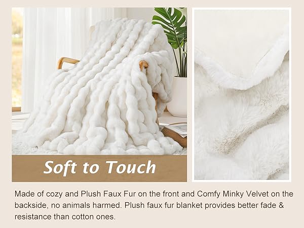 0621-3DOUBLE BLANKET / HARE ダブルブランケット / Amazon.com: Touchat Luxury 1000GSM Rabbit Faux Fur Twin