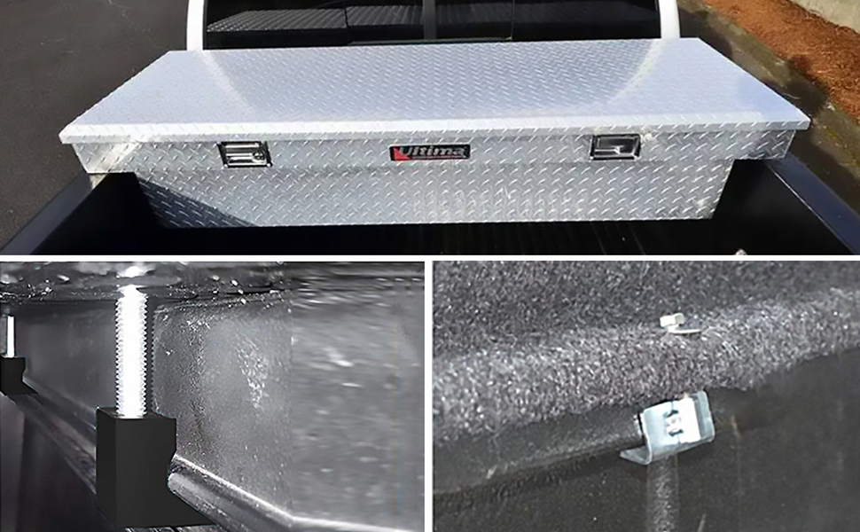 MIYLEE Truck Tool Box Mounting Kit, Aluminum Mounting Clamps for Pickup Truck Tool