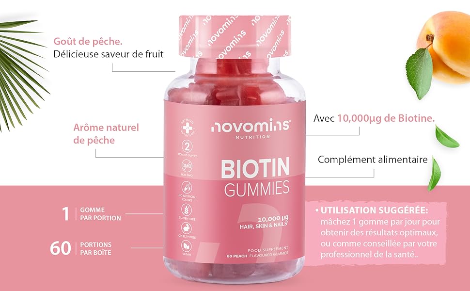 gomme pousse goût femme homme santé perte système collagène kératine