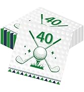Yoyuspy Golf 40th Birthday Party Napkins Decorations, Disposable Paper Golf Napkins Supplies Pack...