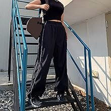 Sfit Damen Cargohosen Y2K Baggy Track Pants