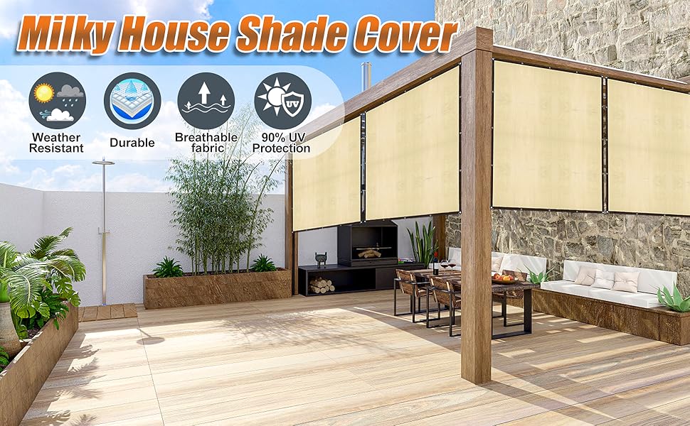 Sun Shade Cloth for Plants, Shade Cloth with Grommets, 6