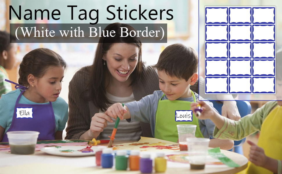 390Pcs Name Tags, 3in x 2in Name Tag Stickers, Name Tags