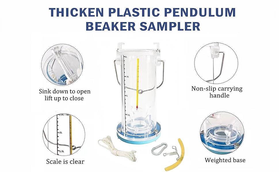 Plastic Pendulum Beaker Graduated Handle Pool Maintenance Kit Swimming Cleaning Skimmer 