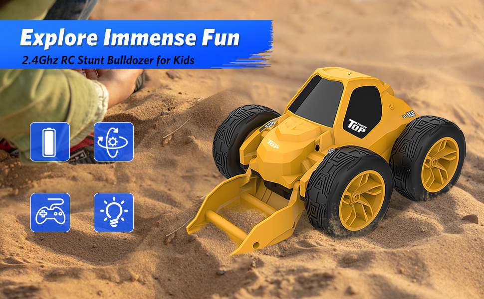 2.4Ghz RC Stunt Bulldozer for Kids