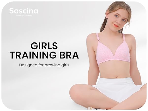 Amazon.com: Sascina Girls Sports Bras Cotton Training Bra