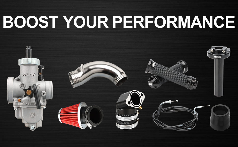 Amazon.com: NIBBI 28mm Carburetor Kit - PE28 Carburetor GY6 Curved Pipe ...