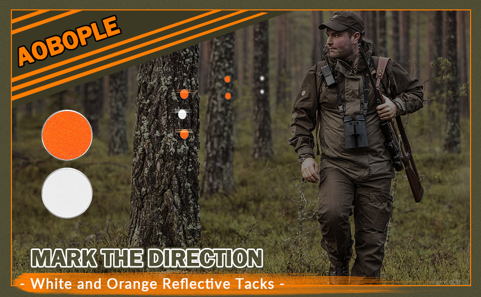 200 Pack White and Orange Reflective Tacks Trail, Hiking