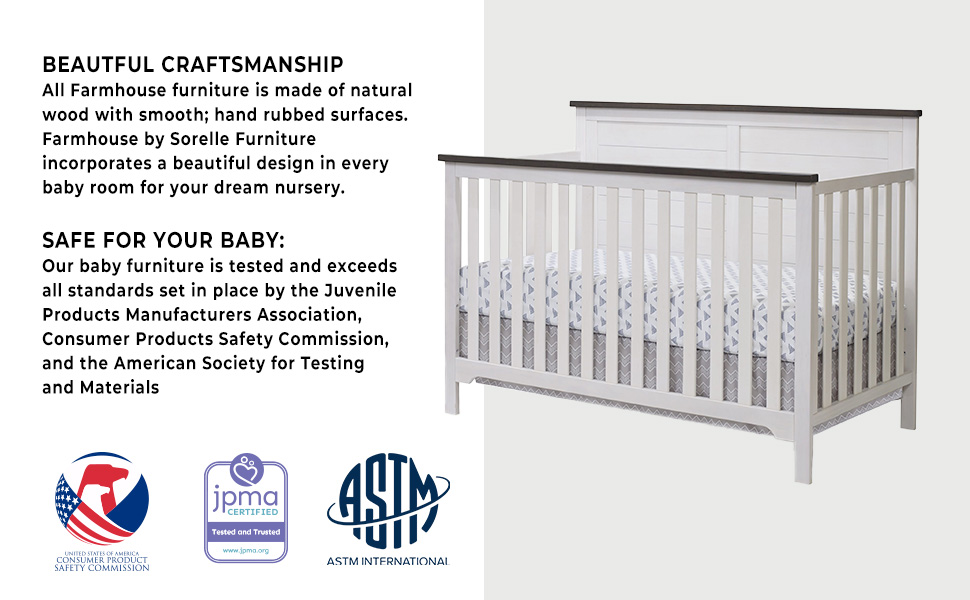 Sorelle Furniture Farmhouse White Changing Table and