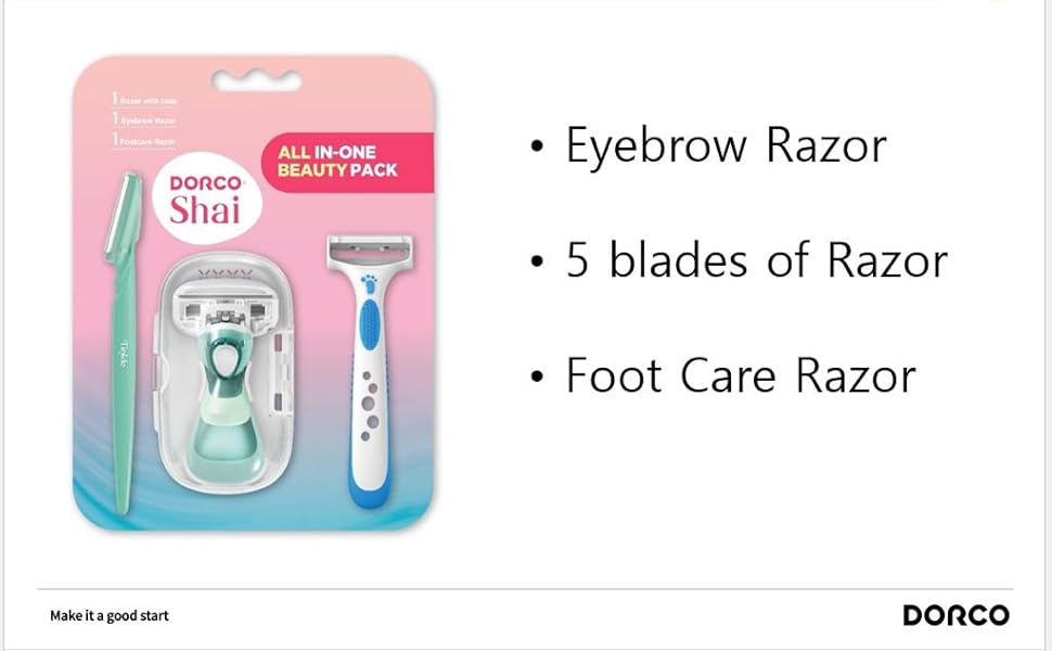 Dorco Shai All InOne Beauty Razor Pack Women Assorted, Ergonomically