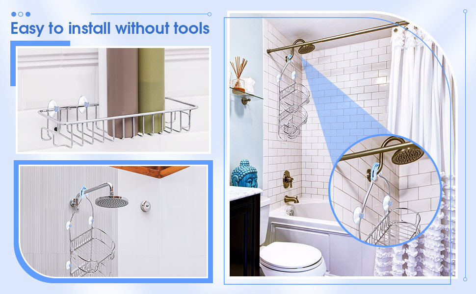 Tondiamo 6 Pieces Bathroom Shower Caddy Connectors Shower