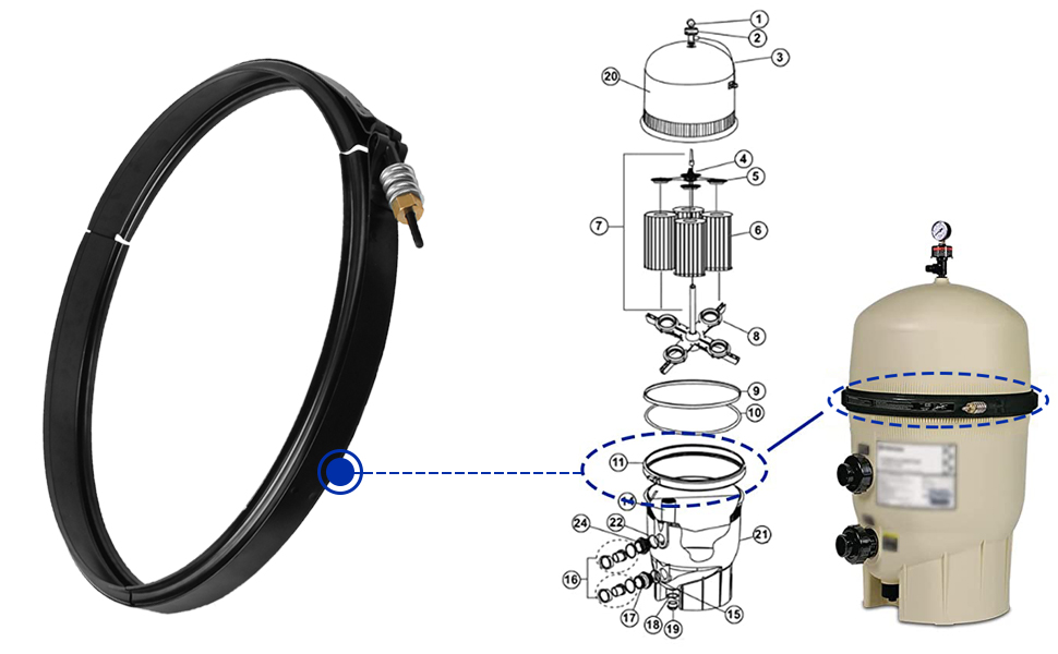 𝐍𝐞𝐰 𝐔𝐩𝐠𝐫𝐚𝐝𝐞 190003 Tension Control Clamp Kit for Pentair