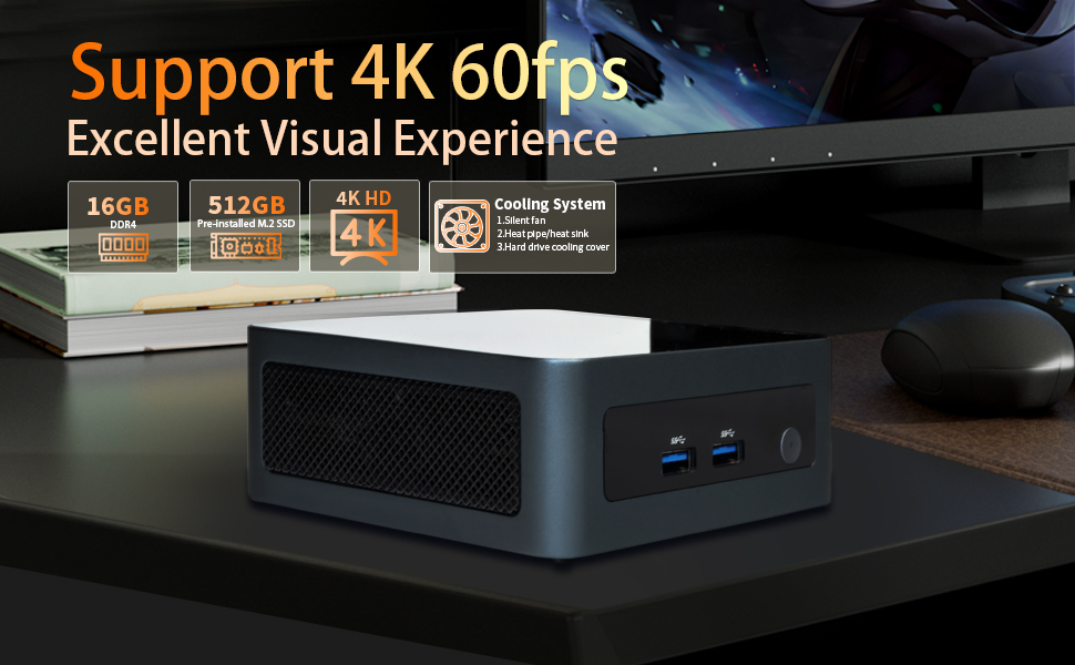 Amazon.com: Binxarn MN56 Mini PC AMD Ryzen 5 5600H(6C/12T