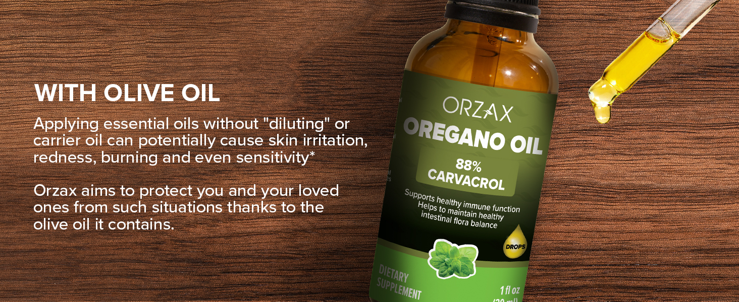 Amazon.com: ORZAX Oregano Oil Drops with Olive Oil - 88% Carvacrol and ...