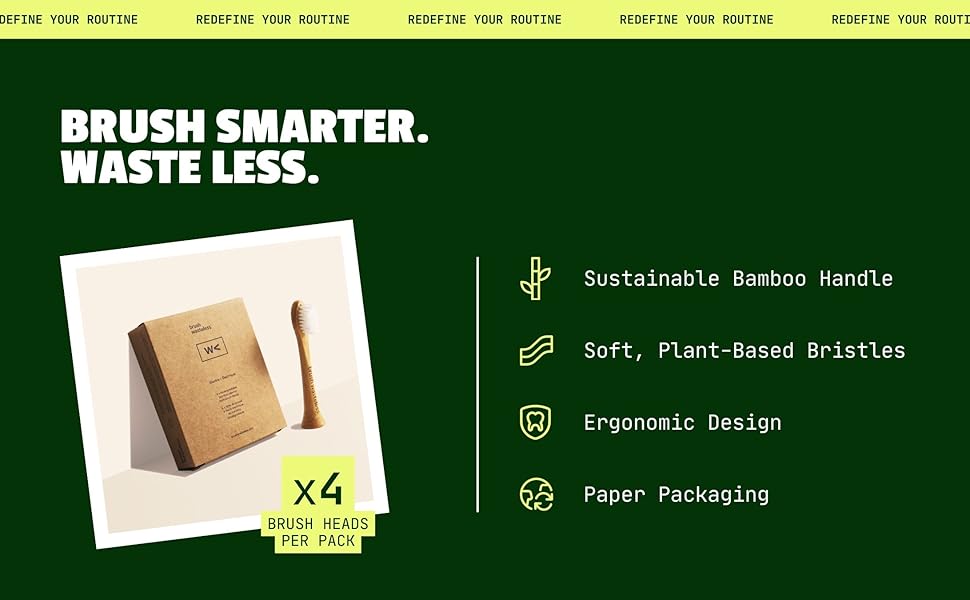 Brush Smarter with Brush Wasteless - Sustainable, Soft Plant-Based Bristles, Paper Packaging