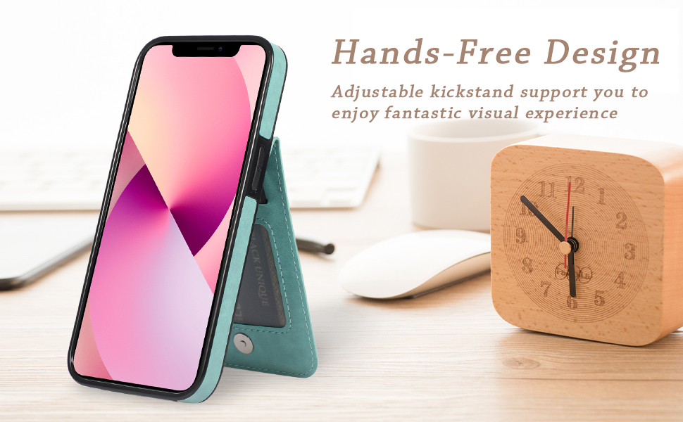 Anyos iPhone 13 Wallet Case,RFID Credit Card Holder Case