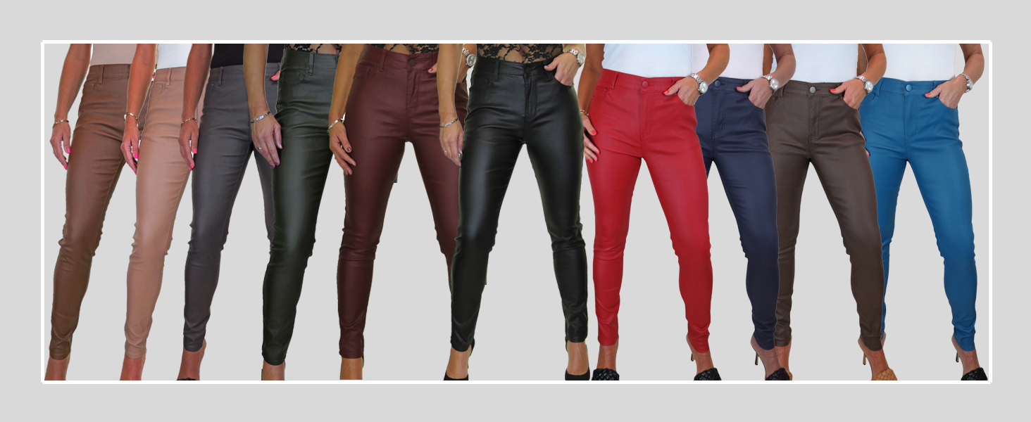 Leather Look Jeans