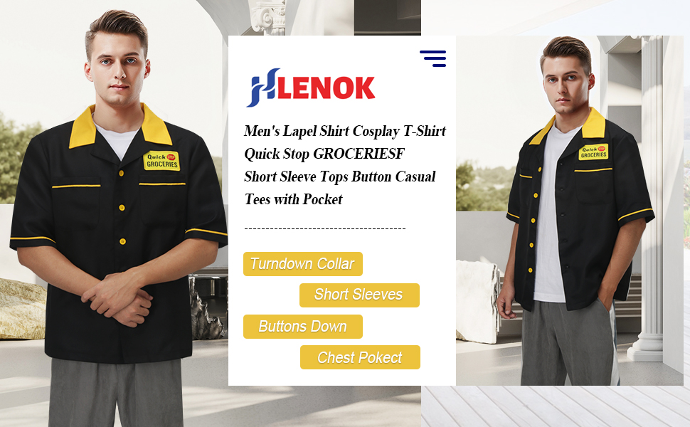 Amazon.com: Men's Lapel Shirt Cosplay T-Shirt Quick Stop