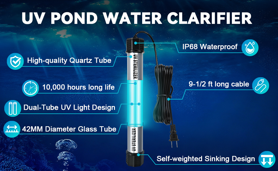20W/40W/60W Pond UV Light
