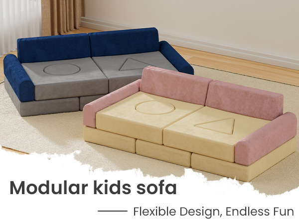 hoopyosms Modular Kids Play Couch Set 11 Piece Convertible