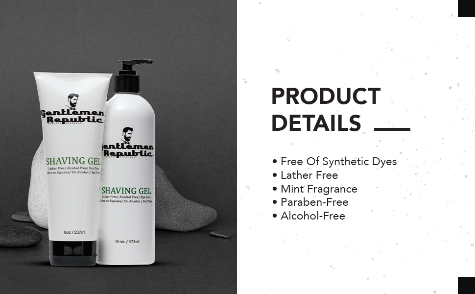 Gentlemen Republic Alcohol/Dye/Lather Free Sensitive Skin Shaving Gel