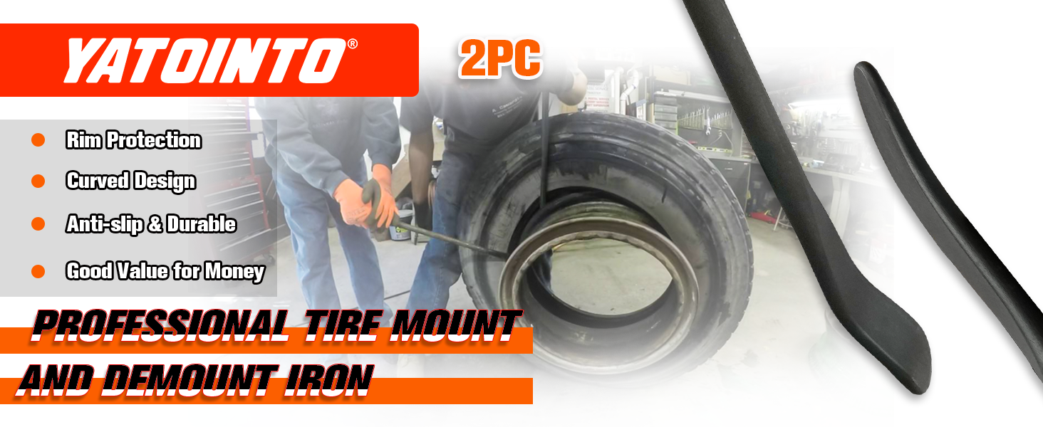 2Pcs Tire Mount and Demount Iron,Tire Bars for Semi Tires,Tire Changing Removal Tool 
