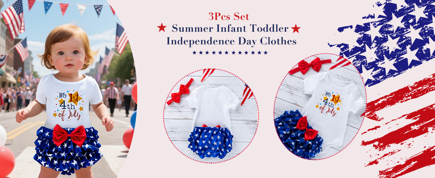  Shorts Set Summer Independence Day Clother