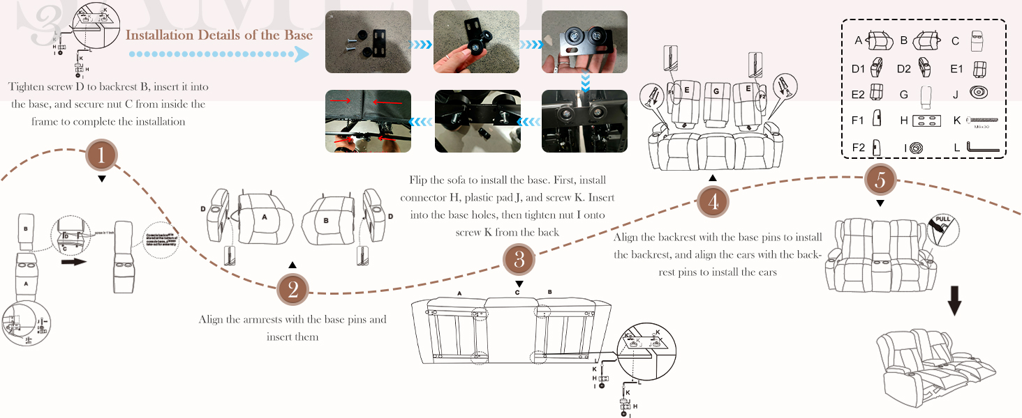 Reclining Loveseat Recliner Sofa with Storage Console