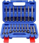 WORKPRO 19-Piece 3/8 Inch Drive Extra Long Hex Bit Socket Set, Allen Key Socket Set, Premium S2 S...