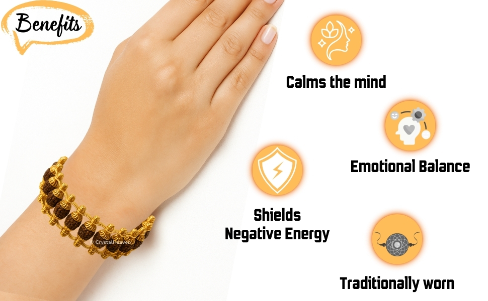 Embrace the Healing Power of Rudraksha – Calming & Spiritual Energy Bracelet
