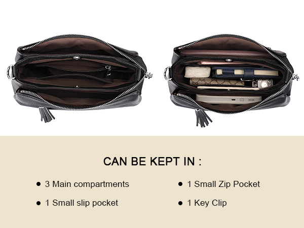 leather crossbody bag internal structure