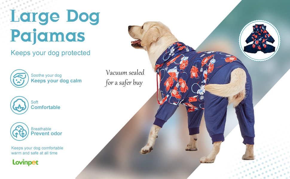 LovinPet Big Dogs Breeds Jammies, Wound Care/Post Surgery