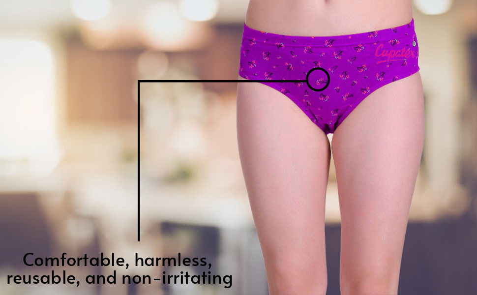 Cupatex Women's Cotton Hipster Panty Mid Rise Bikini Briefs SPN-JGS