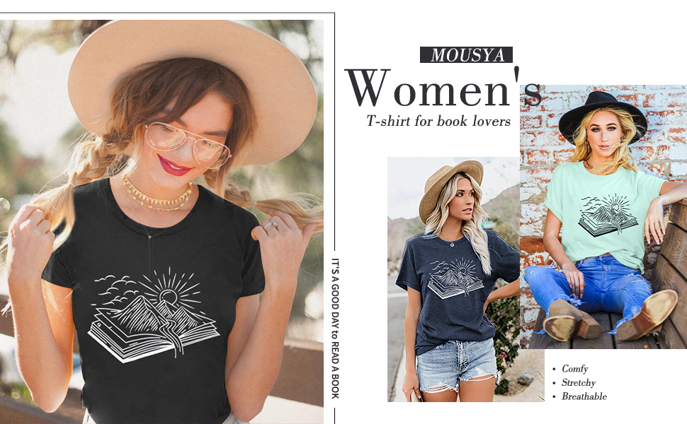 book shirts for women bookworm shirt funny graphic print reading short sleeve t