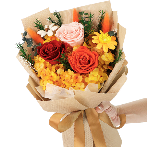 SENJWARM Preserved Flowers, Never Withering, Pink Bouquet