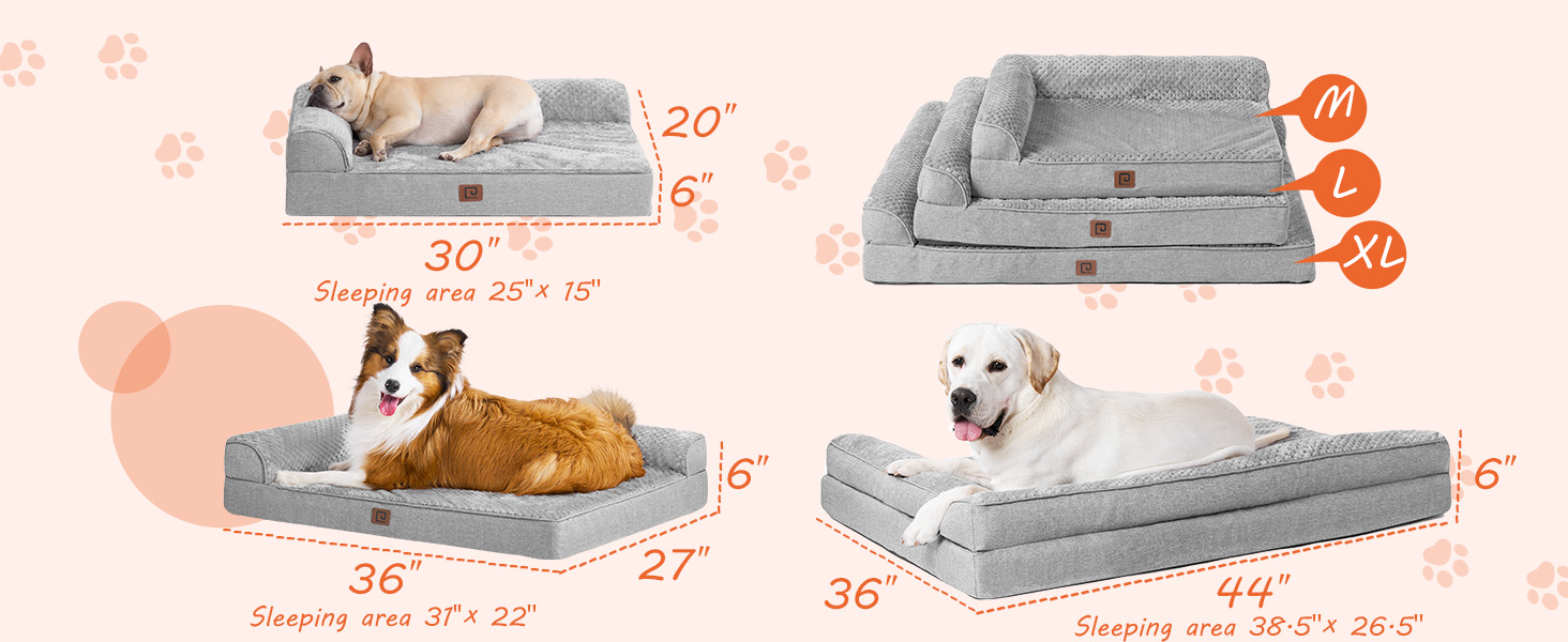 EHEYCIGA Memory Foam XL Dog Bed, Orthopedic Extra Large Dog Bed with