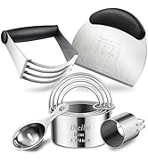iNeibo Professional Baking Tools Biscuit Cutter Set Dough Blender/Cutter Round Cookies Cutter wit...